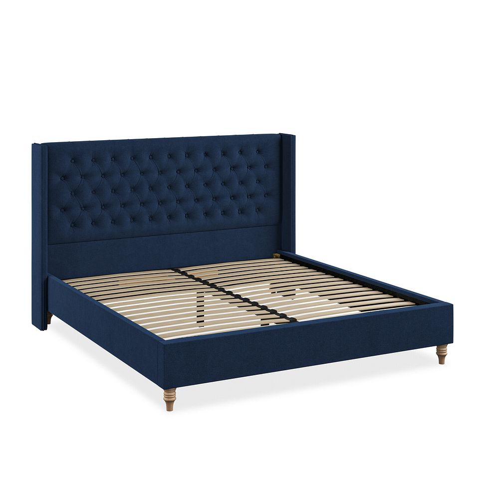 Wycombe Super King-Size Bed with Winged Headboard in Venice Fabric - Marine 2