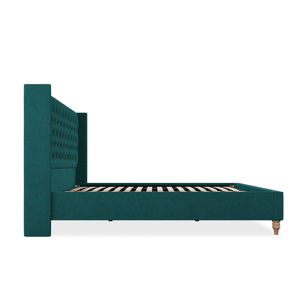 Wycombe Super King-Size Bed with Winged Headboard in Venice Fabric - Teal 4