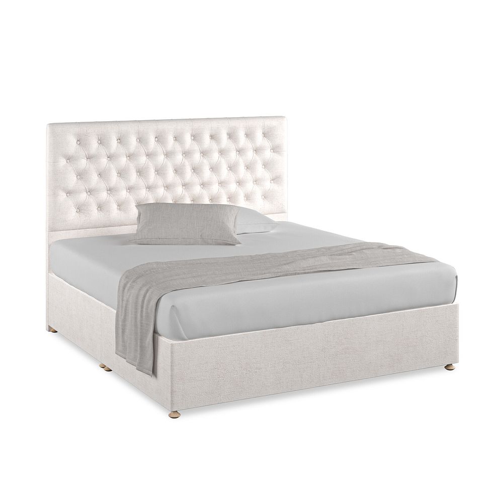 Wycombe Super King-Size Divan in Brooklyn Fabric - Lace White 1