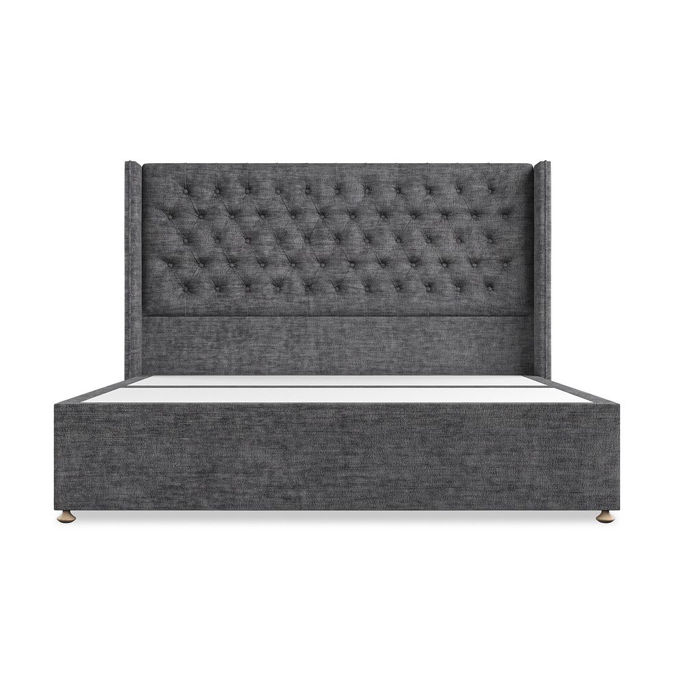 Wycombe Super King-Size Divan with Winged Headboard in Brooklyn Fabric - Asteroid Grey 3