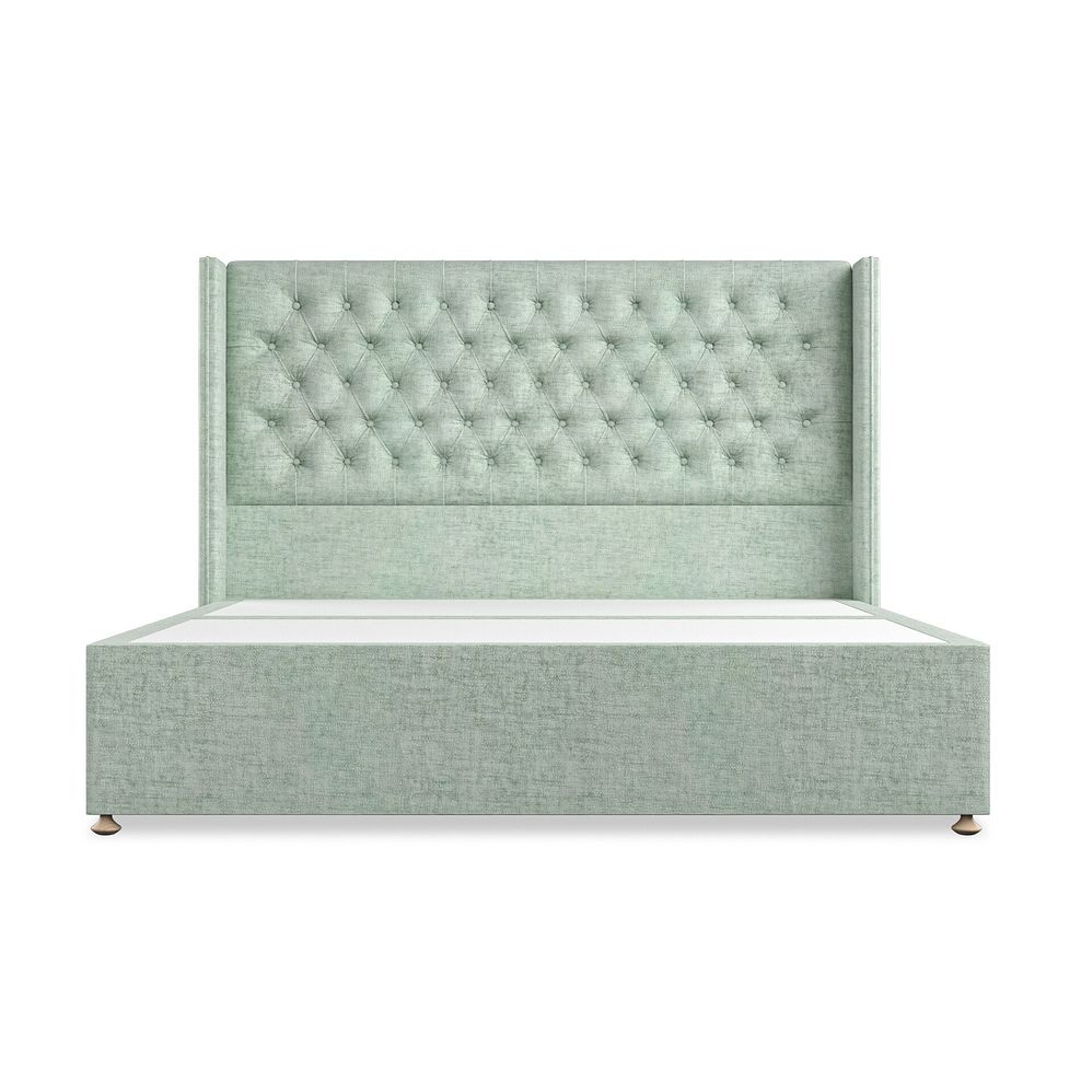 Wycombe Super King-Size Divan with Winged Headboard in Brooklyn Fabric - Glacier 3