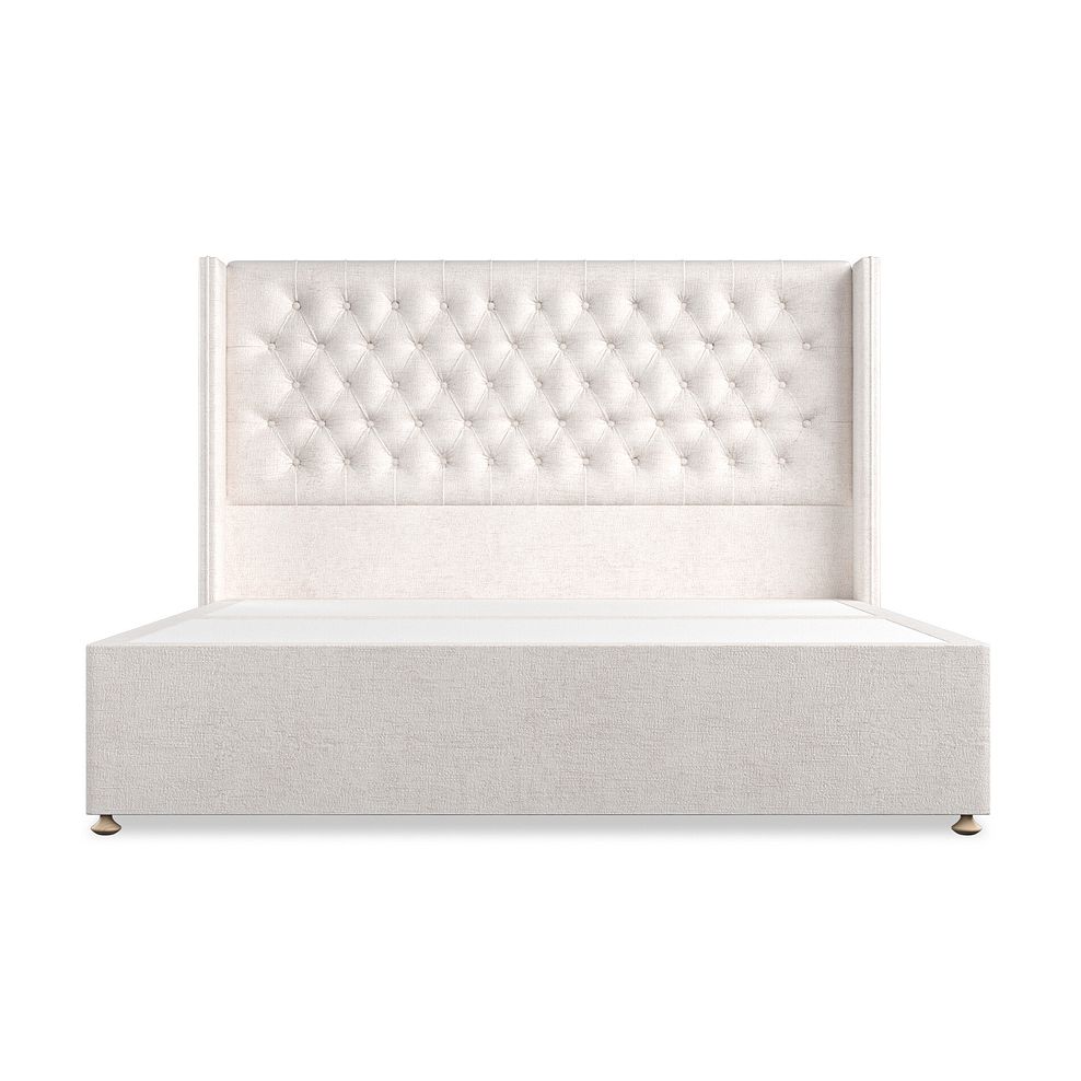 Wycombe Super King-Size Divan with Winged Headboard in Brooklyn Fabric - Lace White 3
