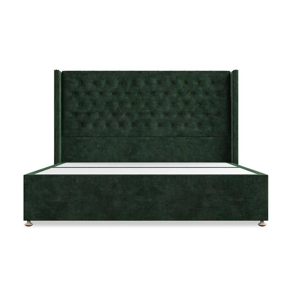 Wycombe Super King-Size Divan with Winged Headboard in Heritage Velvet - Bottle Green 3