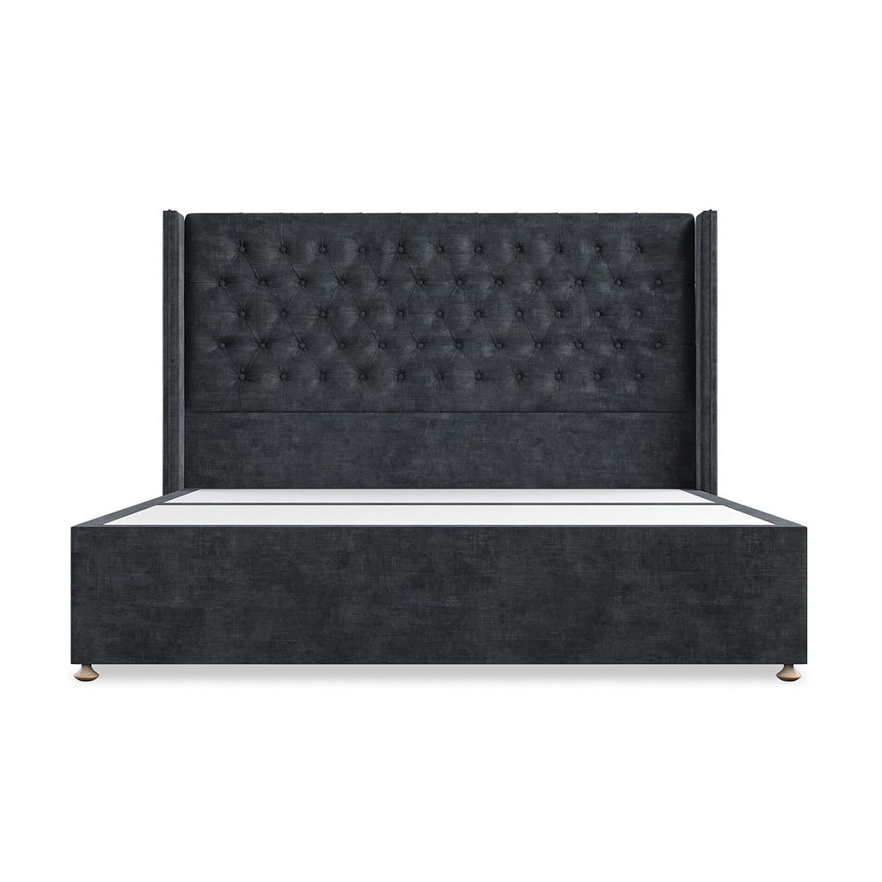 Wycombe Super King-Size Divan with Winged Headboard in Heritage Velvet - Charcoal 3
