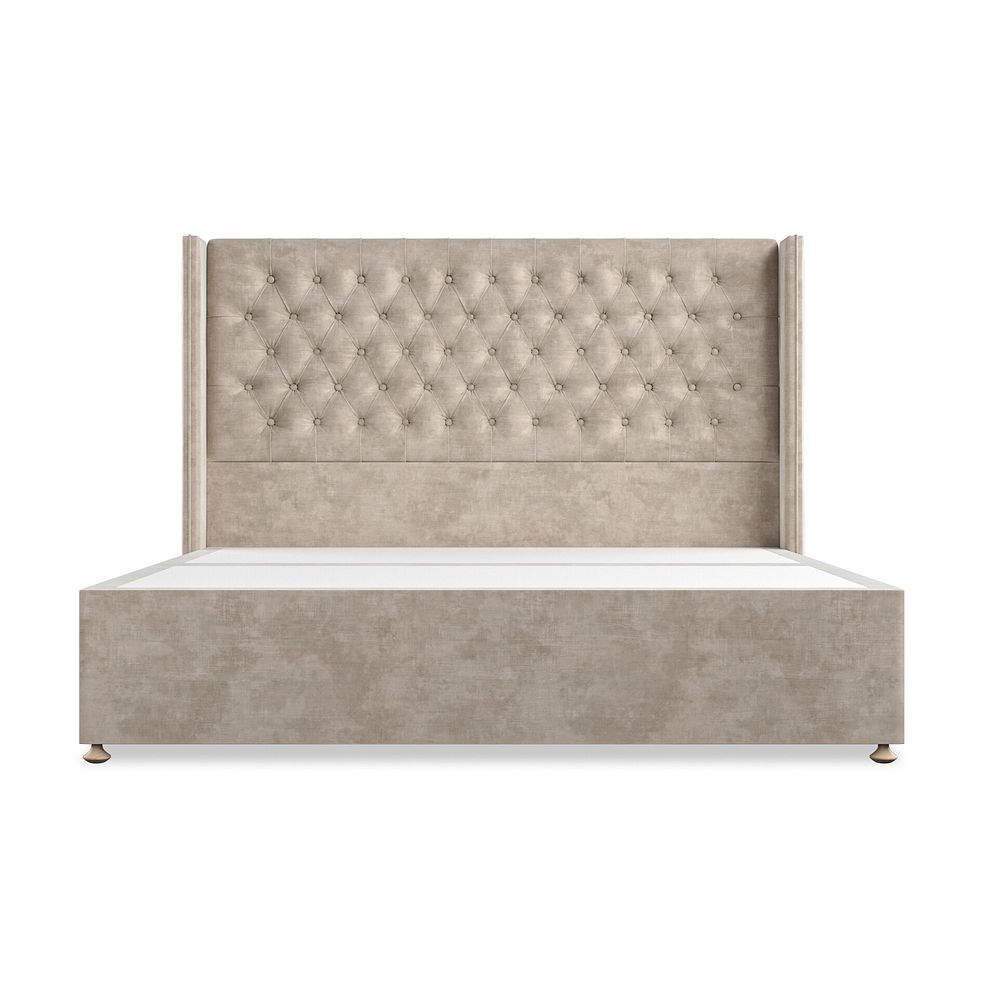 Wycombe Super King-Size Divan with Winged Headboard in Heritage Velvet - Mink 3