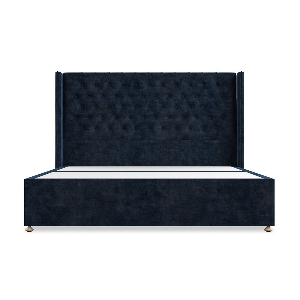 Wycombe Super King-Size Divan with Winged Headboard in Heritage Velvet - Royal Blue 3
