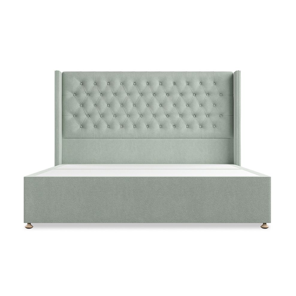 Wycombe Super King-Size Divan with Winged Headboard in Venice Fabric - Duck Egg 3