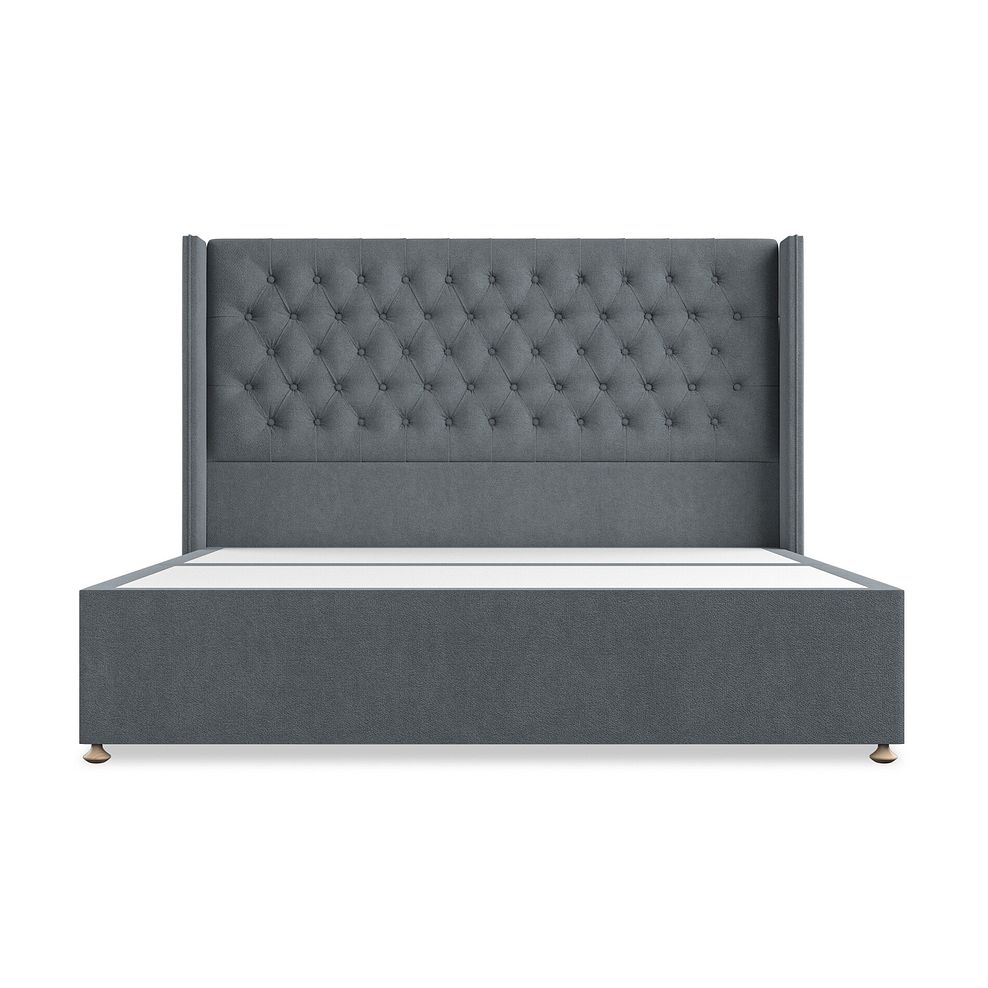 Wycombe Super King-Size Divan with Winged Headboard in Venice Fabric - Graphite 3