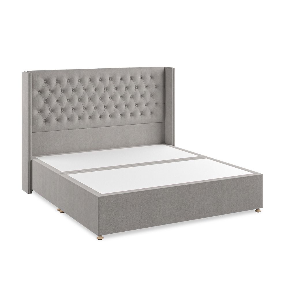 Wycombe Super King-Size Divan with Winged Headboard in Venice Fabric - Grey 2