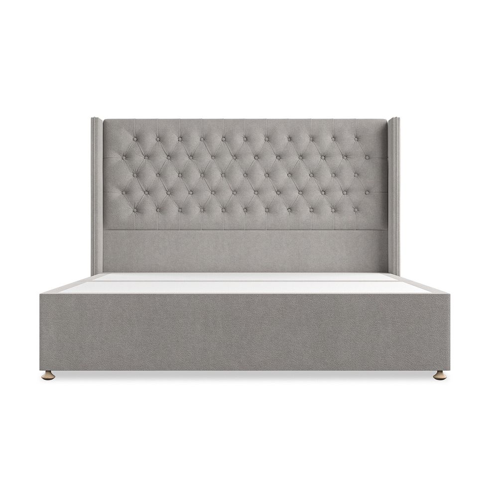 Wycombe Super King-Size Divan with Winged Headboard in Venice Fabric - Grey 3