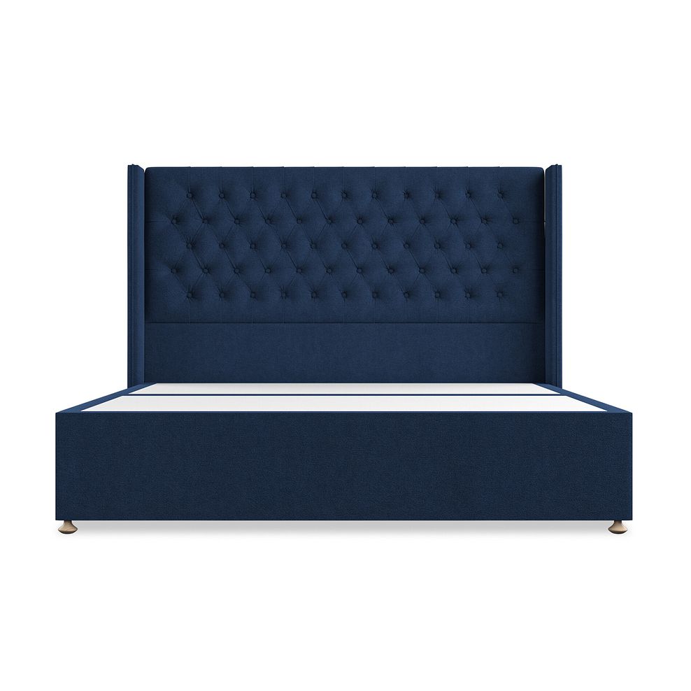 Wycombe Super King-Size Divan with Winged Headboard in Venice Fabric - Marine 3