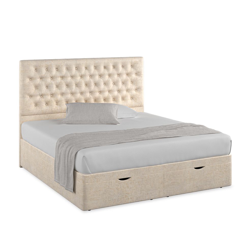 Wycombe Super King-Size Ottoman Storage Bed in Brooklyn Fabric - Eggshell 1