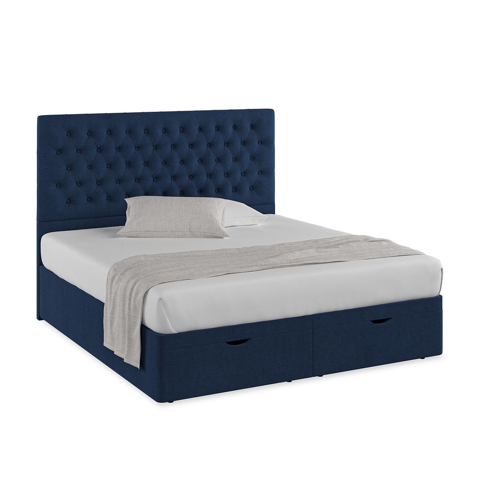 Wycombe Super King-Size Ottoman Storage Bed in Venice Fabric - Marine 1