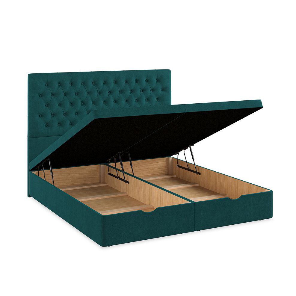 Wycombe Super King-Size Ottoman Storage Bed in Venice Fabric - Teal 3