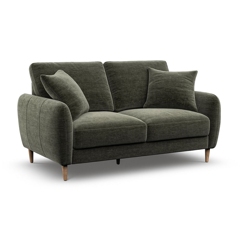 Zara 2 Seater Sofa in Canna Dark Green Fabric 1