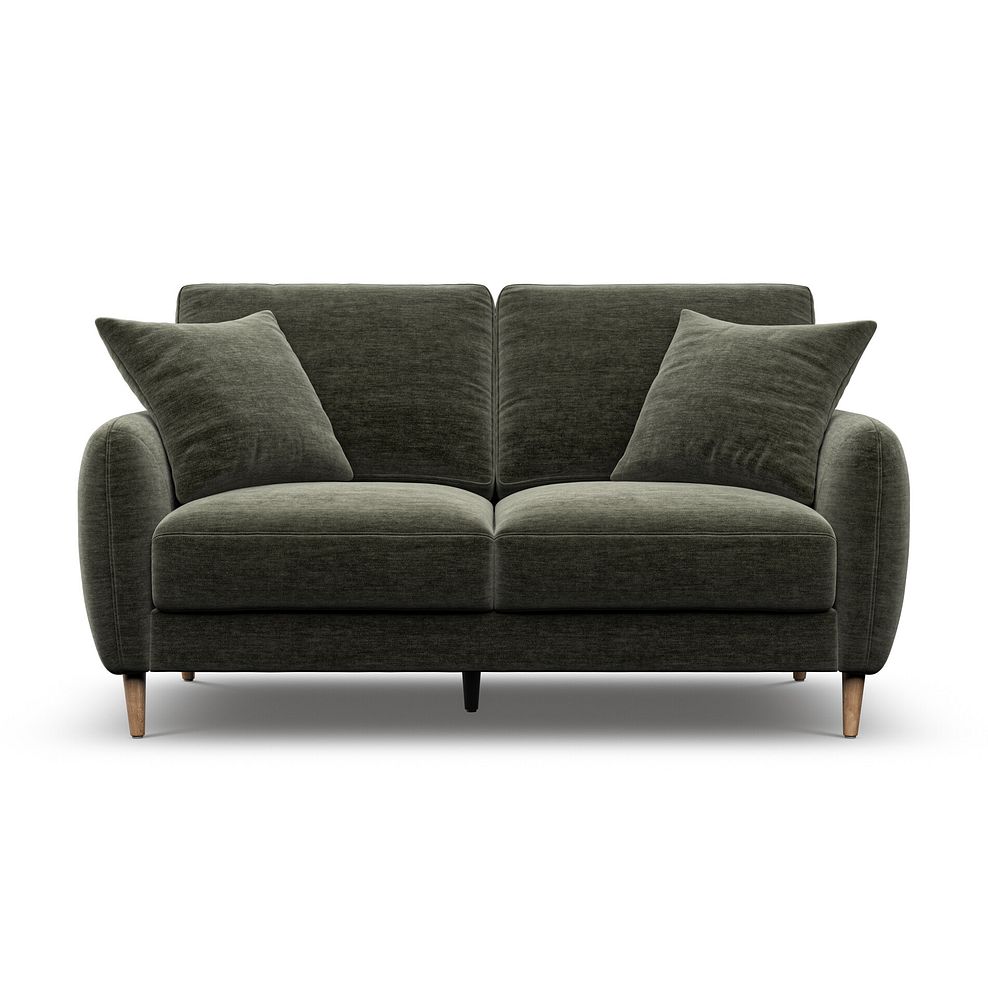 Zara 2 Seater Sofa in Canna Dark Green Fabric 2