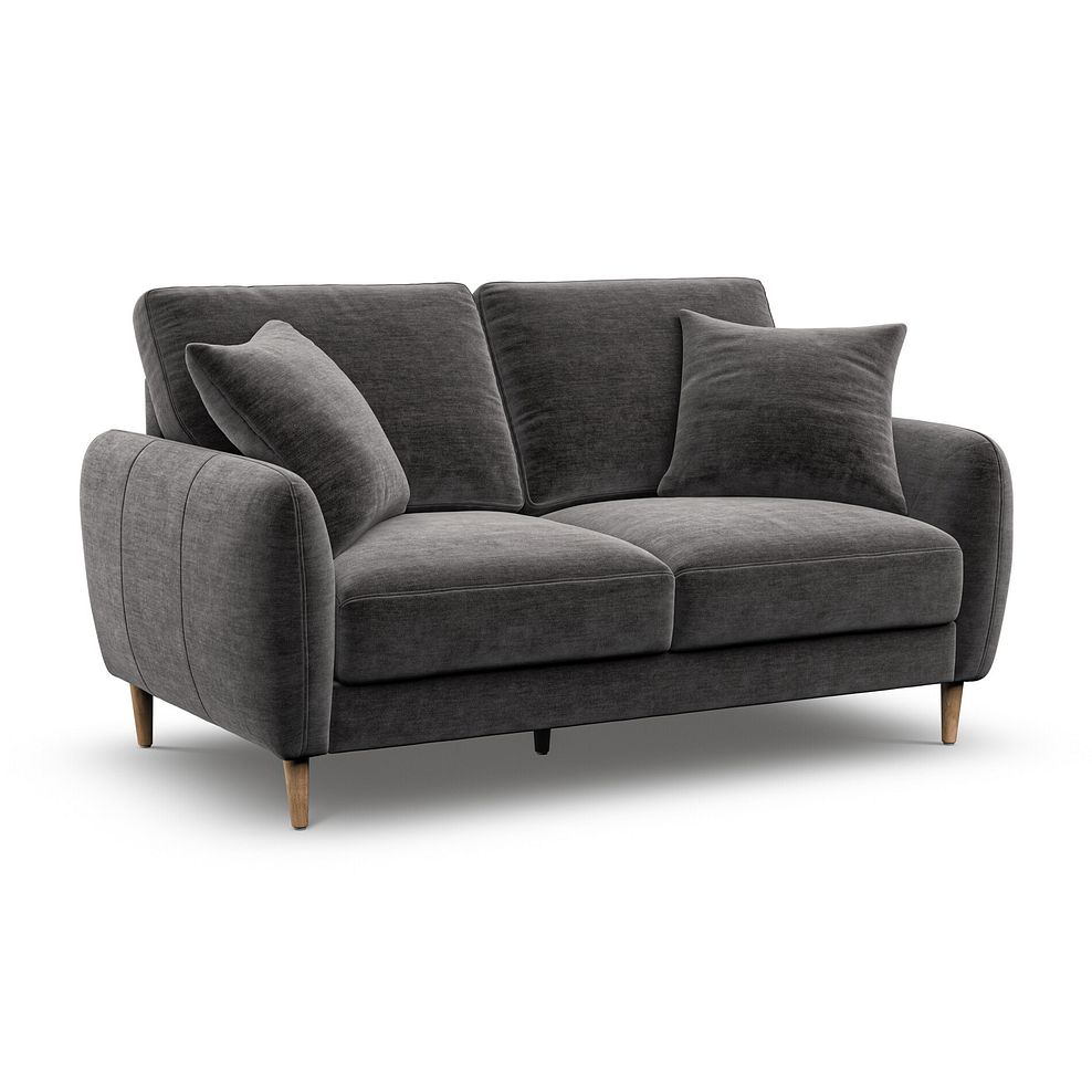 Zara 2 Seater Sofa in Canna Dark Grey Fabric 1