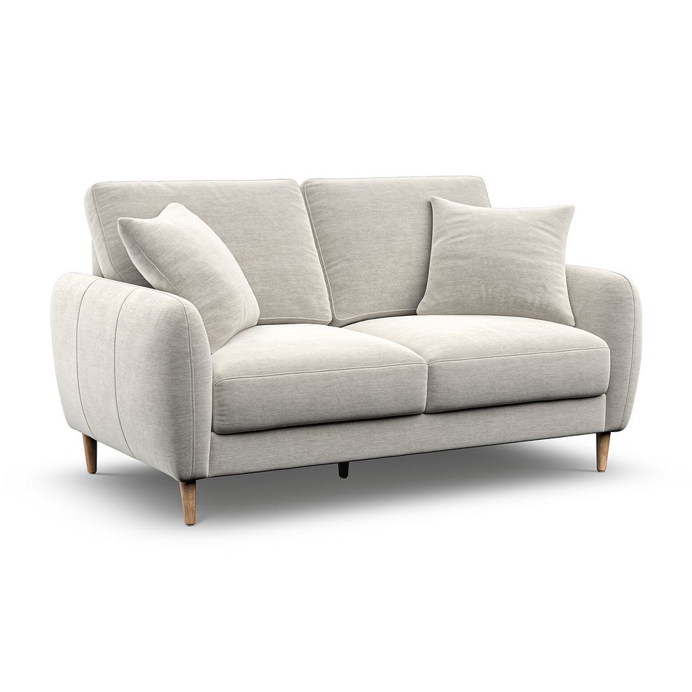Zara 2 Seater Sofa in Canna Light Grey Fabric 1