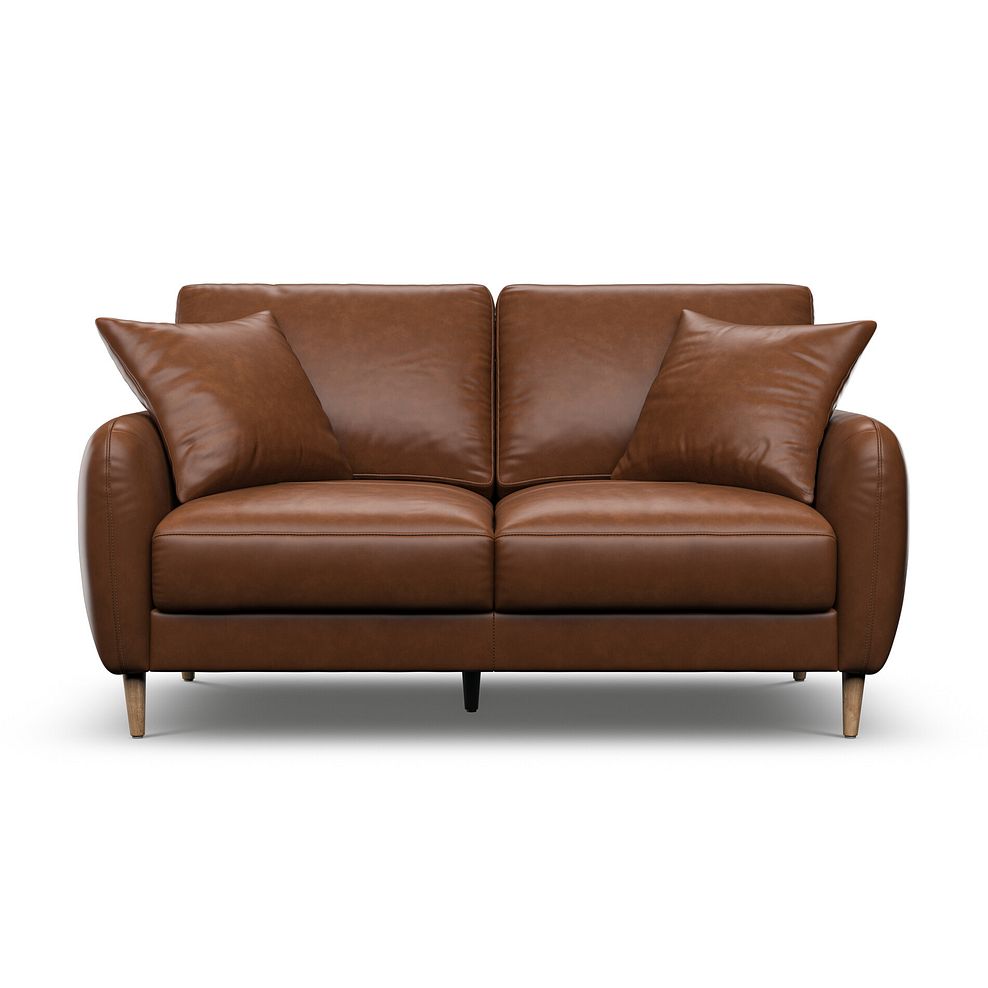 Zara 2 Seater Sofa in Chestnut Brown Leather 2