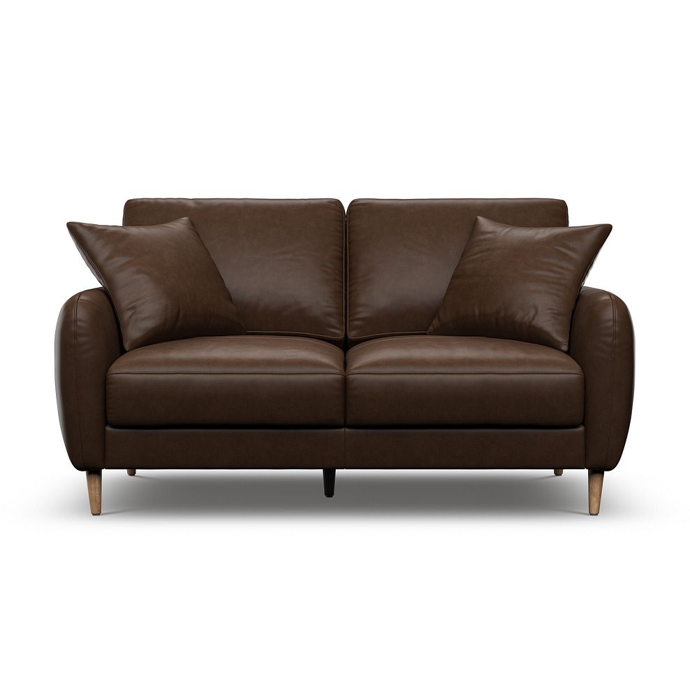 Zara 2 Seater Sofa in Dark Brown Leather 2
