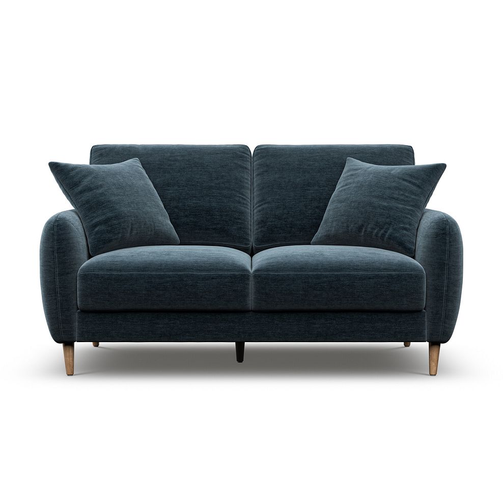 Zara 2 Seater Sofa in Steel Blue Fabric 2