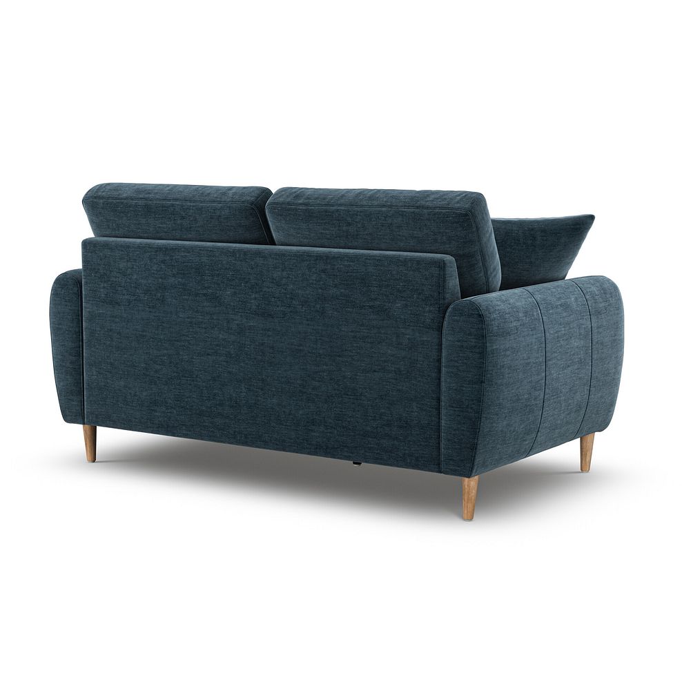Zara 2 Seater Sofa in Steel Blue Fabric 3