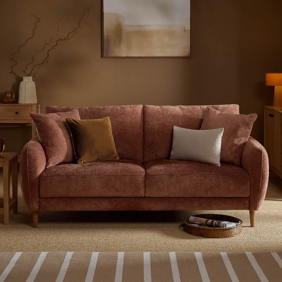 Zara 3 Seater Sofa in Arlan Copperwood  Fabric 1