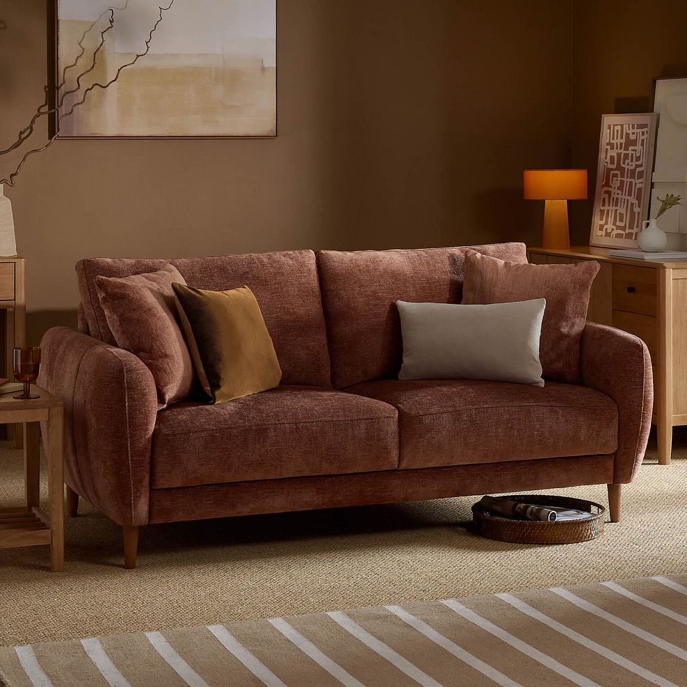 Zara 3 Seater Sofa in Arlan Copperwood  Fabric 11