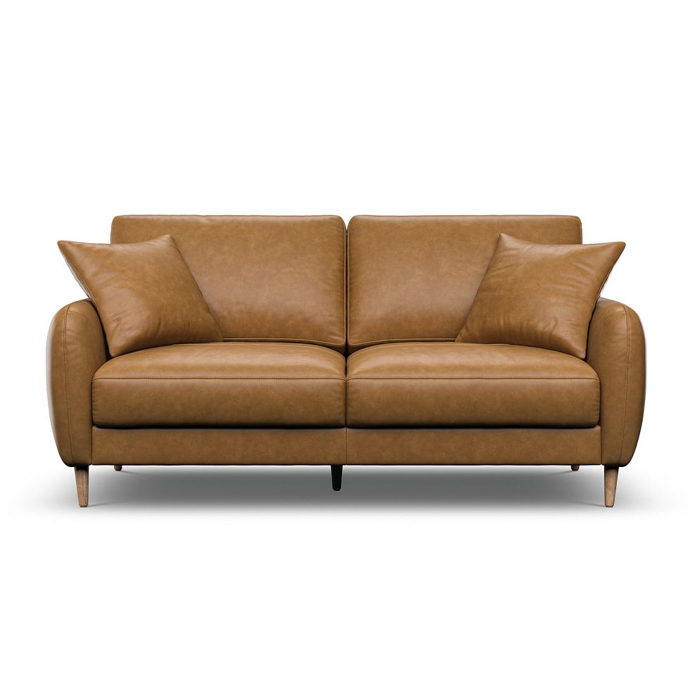 Zara 3 Seater Sofa in Brown Leather 2