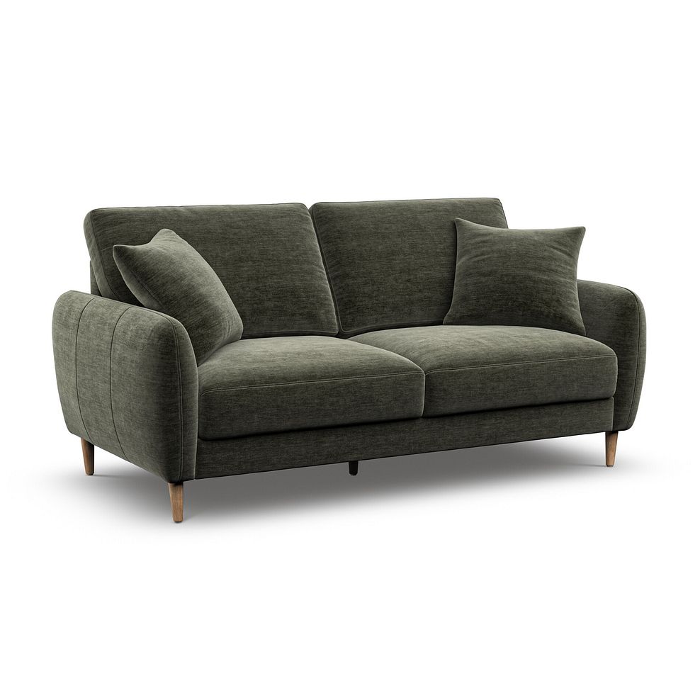 Zara 3 Seater Sofa in Canna Dark Green Fabric 1