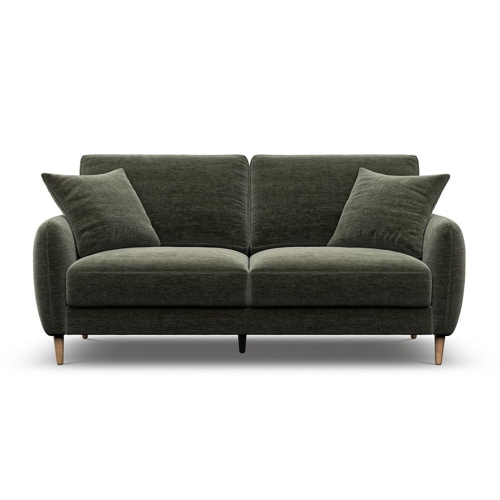 Zara 3 Seater Sofa in Canna Dark Green Fabric 2