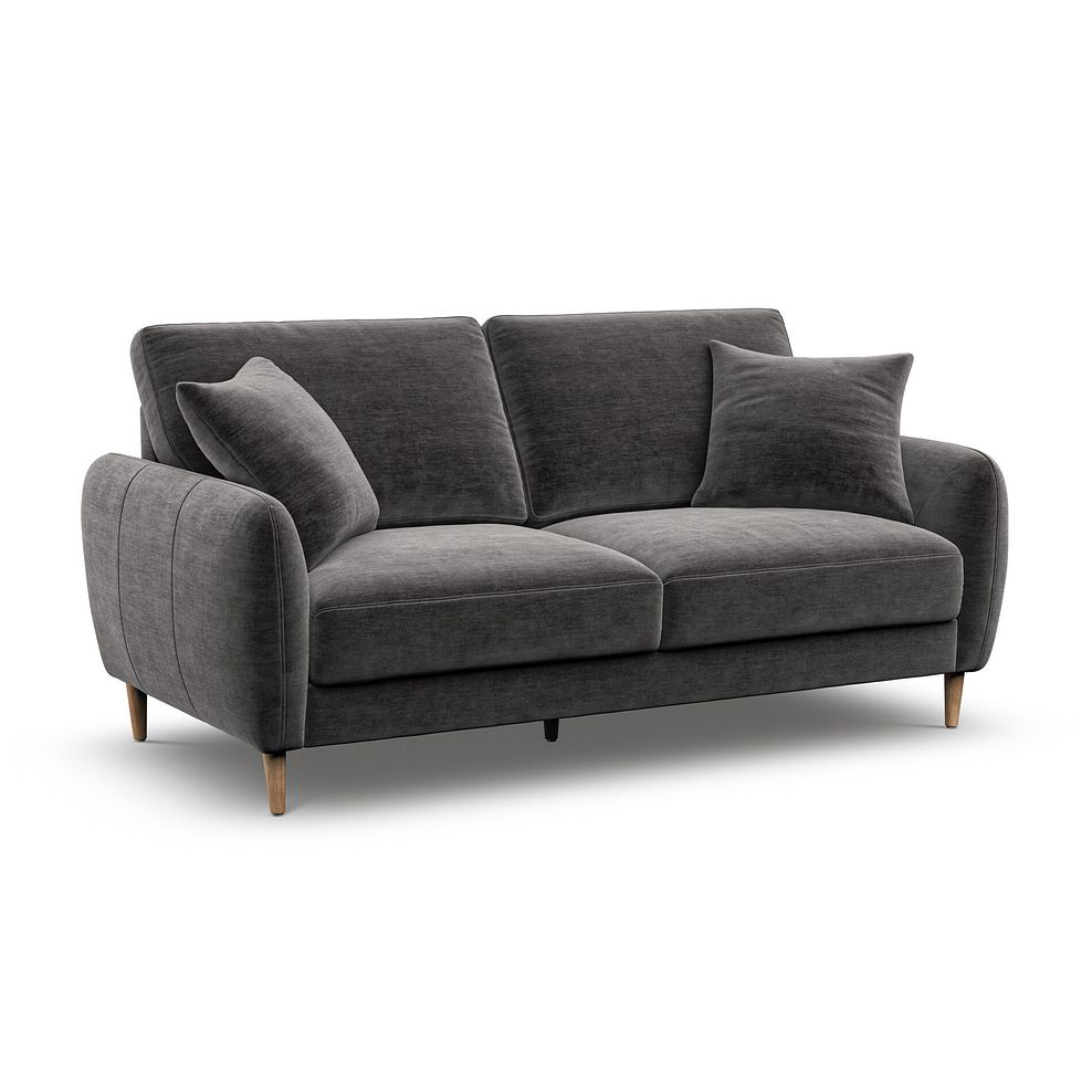 Zara 3 Seater Sofa in Canna Dark Grey Fabric 1