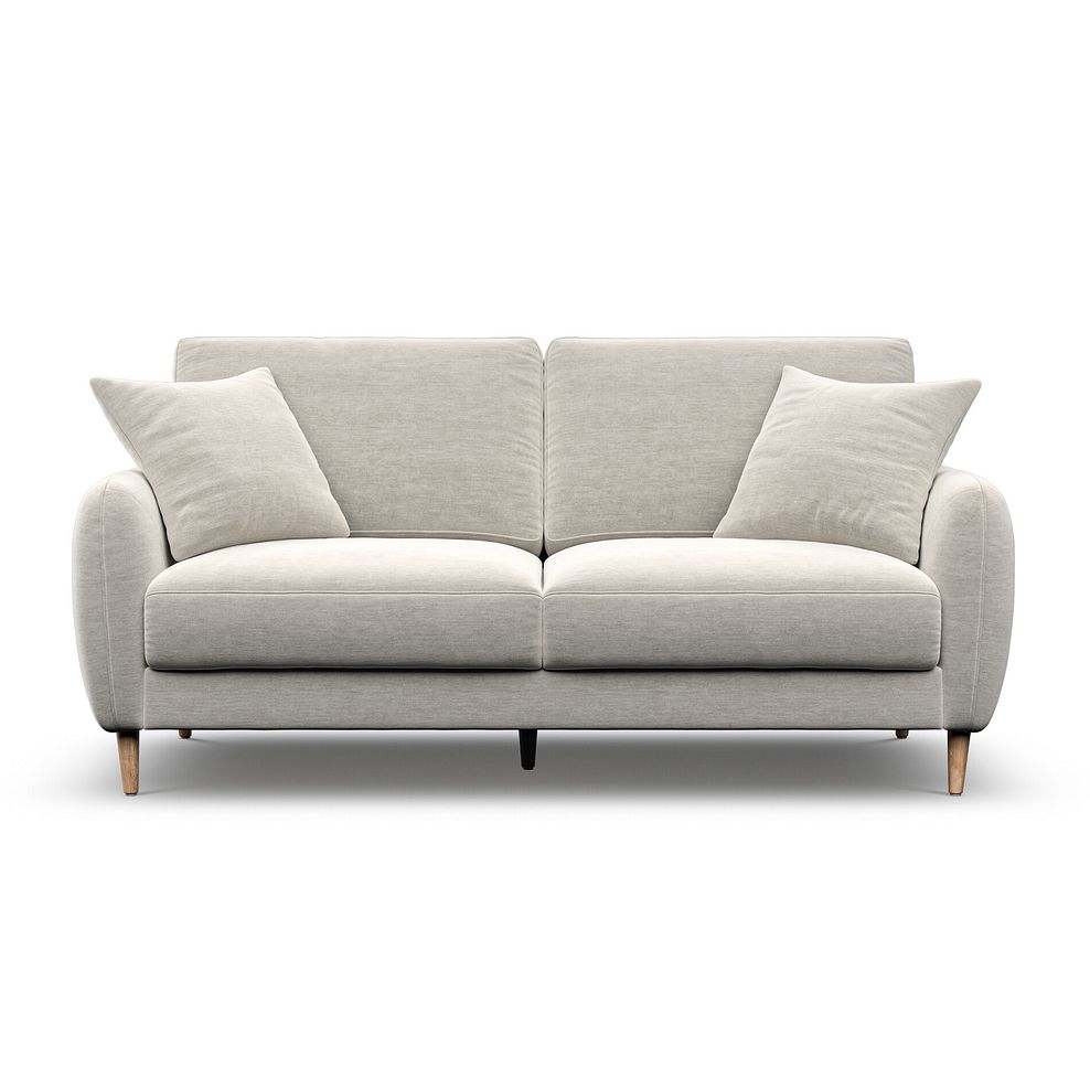 Zara 3 Seater Sofa in Canna Light Grey Fabric 2