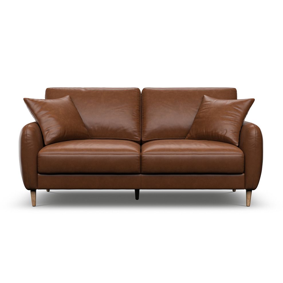 Zara 3 Seater Sofa in Chestnut Brown Leather 2