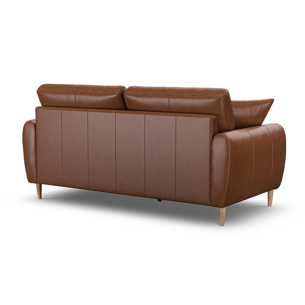 Zara 3 Seater Sofa in Chestnut Brown Leather 3