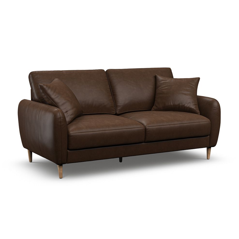 Zara 3 Seater Sofa in Dark Brown Leather 1