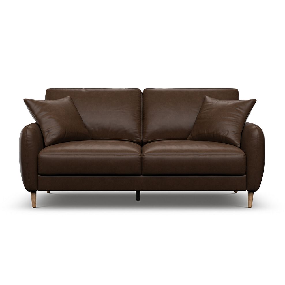 Zara 3 Seater Sofa in Dark Brown Leather 2