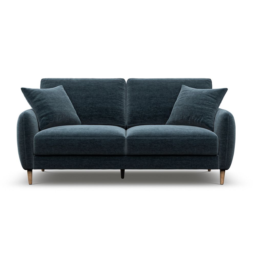 Zara 3 Seater Sofa in Steel Blue Fabric 2