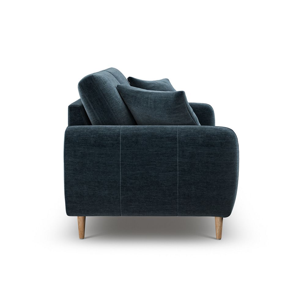 Zara 3 Seater Sofa in Steel Blue Fabric 5