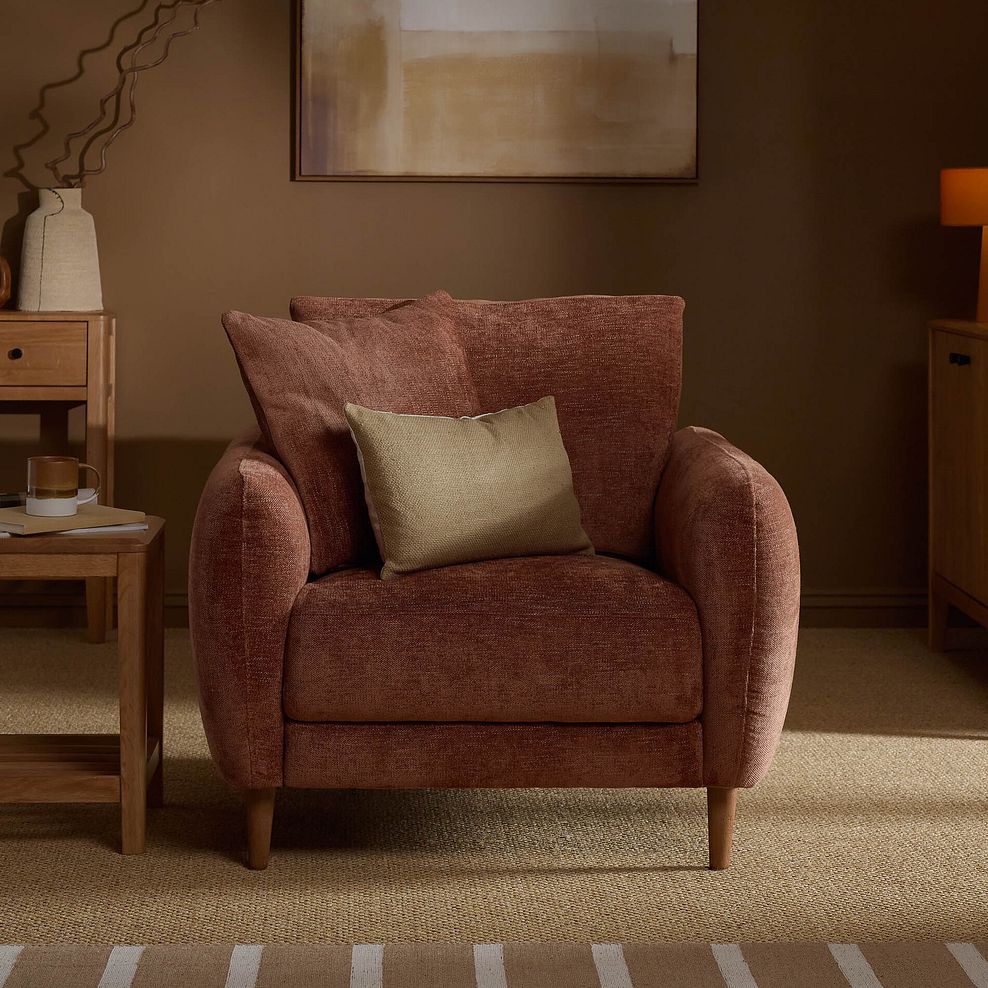 Zara Armchair in Arlan Copperwood Fabric 2
