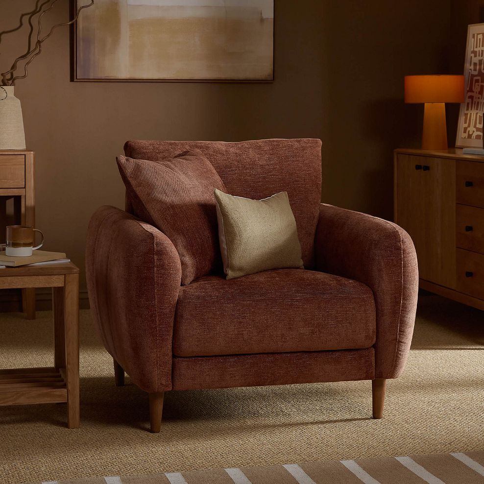 Zara Armchair in Arlan Copperwood Fabric 1