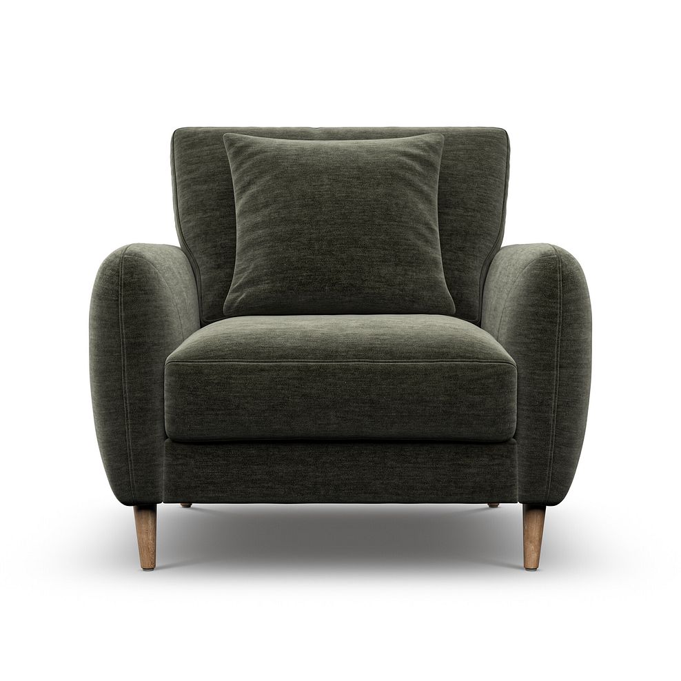 Zara Armchair in Canna Dark Green Fabric 2