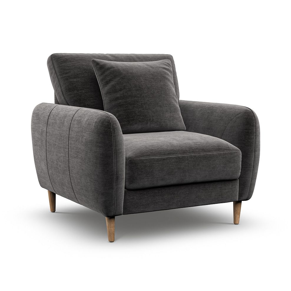 Zara Armchair in Canna Dark Grey Fabric 1