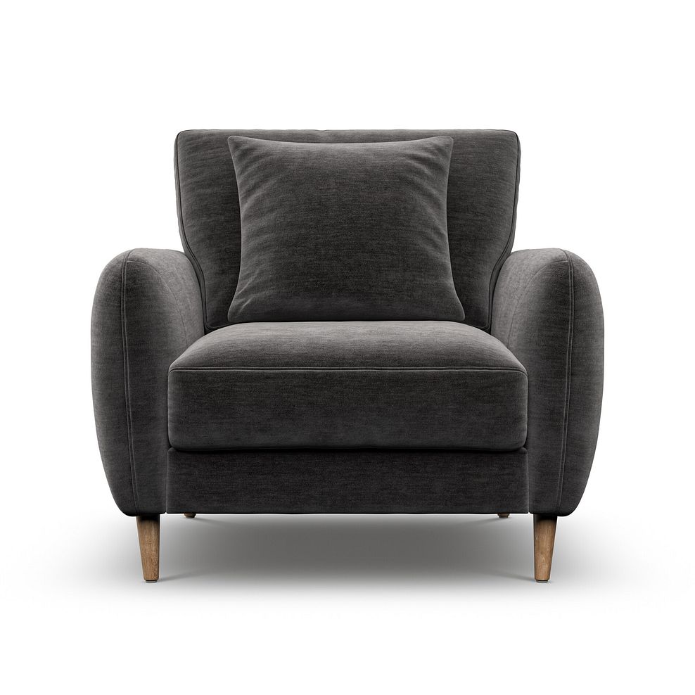 Zara Armchair in Canna Dark Grey Fabric 2