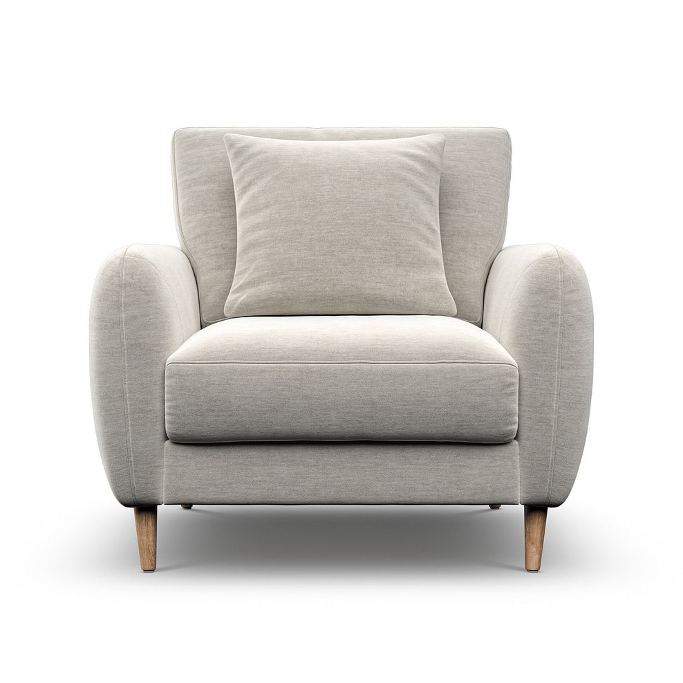 Zara Armchair in Canna Light Grey Fabric 2