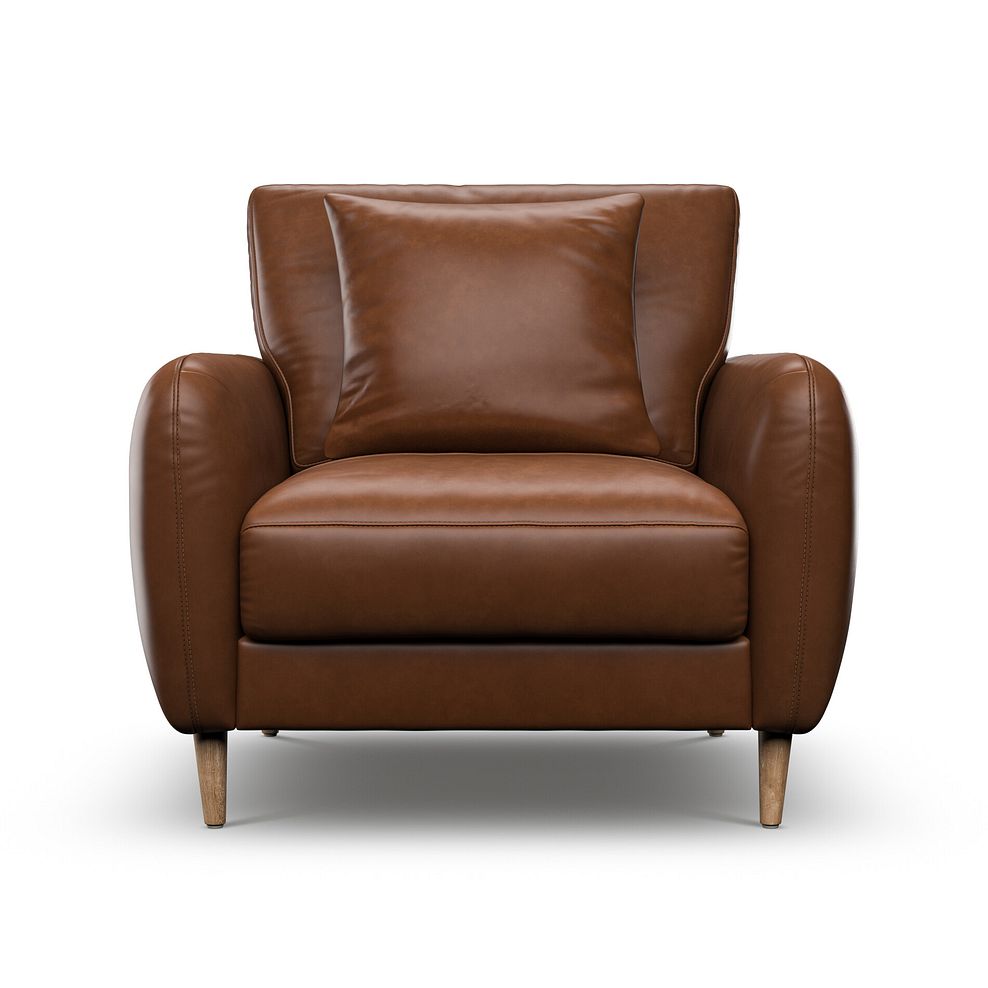 Zara Armchair in Chestnut Brown Leather 2