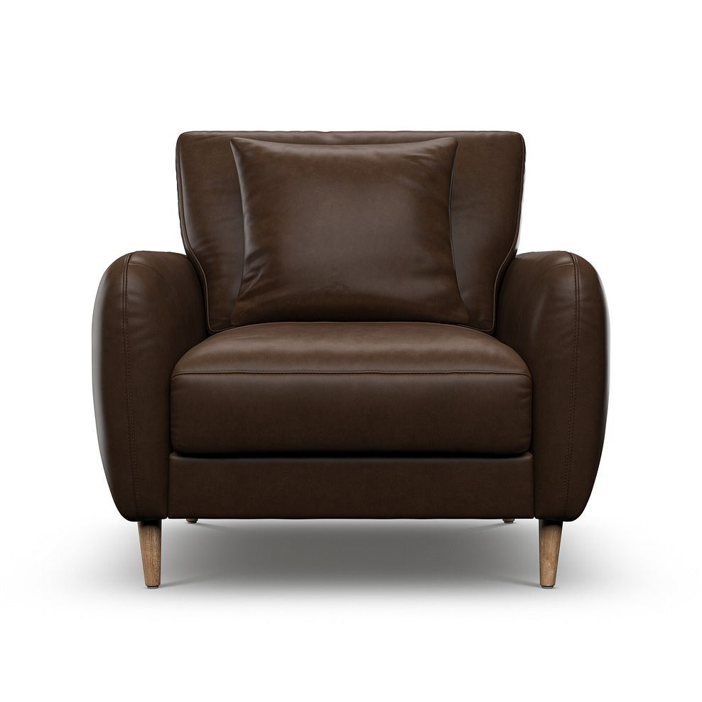Zara Armchair in Dark Brown Leather 2