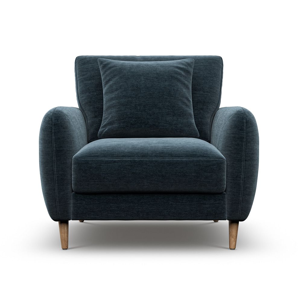 Zara Armchair in Steel Blue Fabric 2