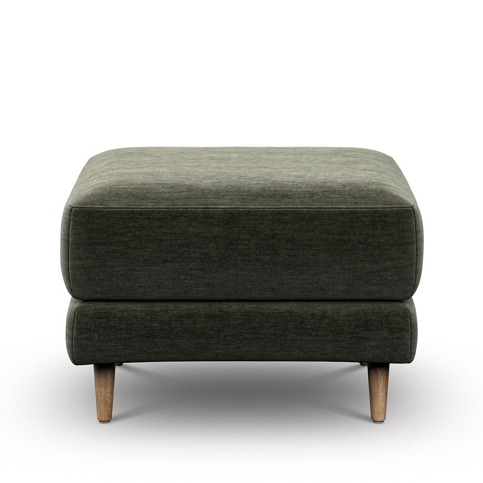 Zara Footstool in Canna Dark Green Fabric 2