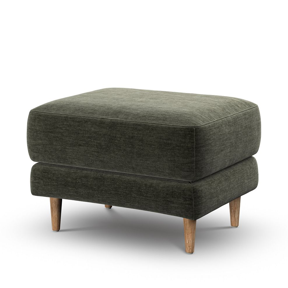 Zara Footstool in Canna Dark Green Fabric 3